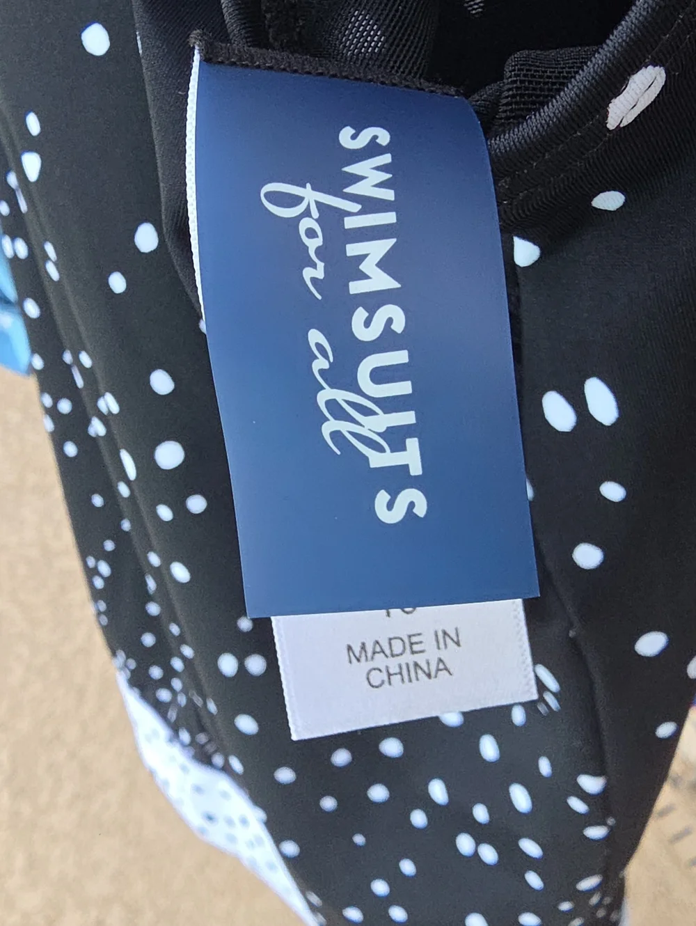 Swimsuits For All Women's Side Tie Blouson Tankini Top Polka Dot 16 NWOT